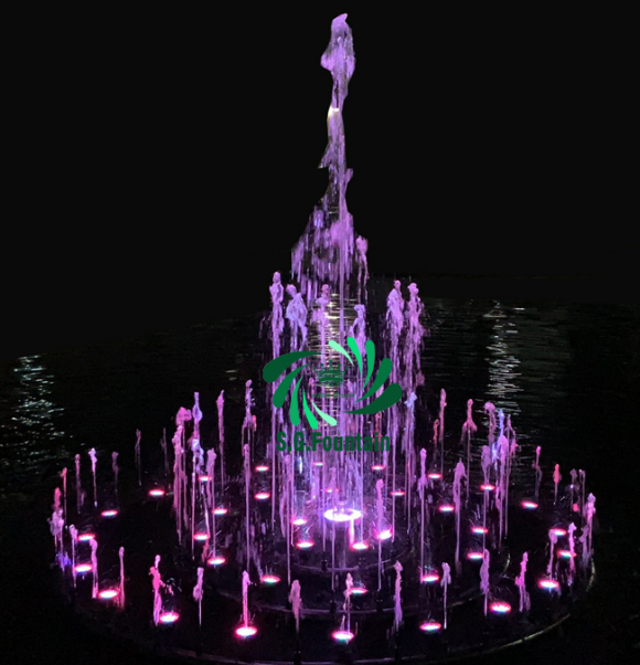 Outdoor Musical Fountain with LED Lights for Garden Park Landscape and Event Decoration