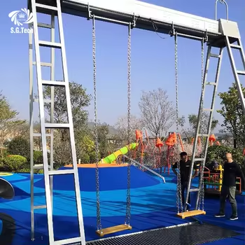 Outdoor Stainless Steel Digital Water Curtain Swing Magic Interactive Waterfall Swing For Theme Park Commercial Event

