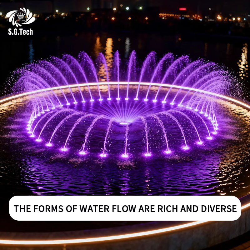 1.5-3m Height Jumping Indoor/Outdoor Stainless Steel Garden Fountain Laminar Jet Music Modern Design
