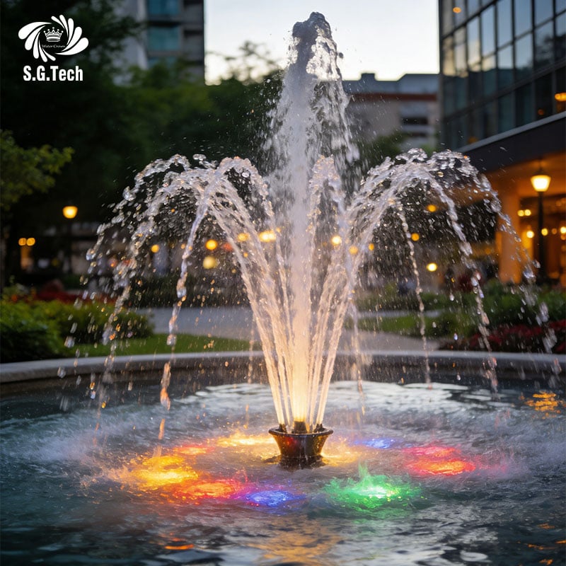 Garden Landscape Water Fountain Stainless Steel Nozzle Water Feature Fountain For Outdoor Backyard Garden Project