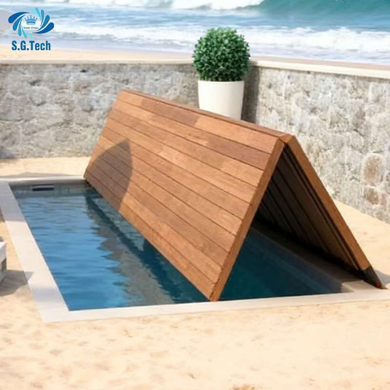 Water Crown Automatic Folding Pool Encasement – Retractable Waterproof Safety, Made-to-Suit for Villas, Hotels & Residences