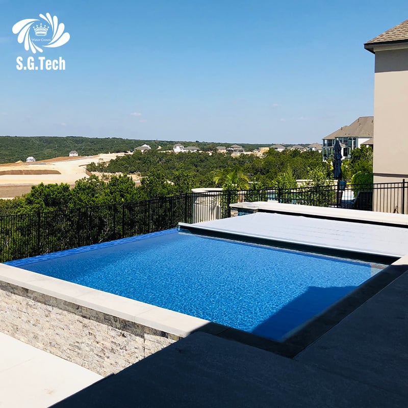 Outdoor Swimming Pool Safety Cover PVC Coated Tarpaulin Leaf Net Resistant to Snow Rain and Strong Winds