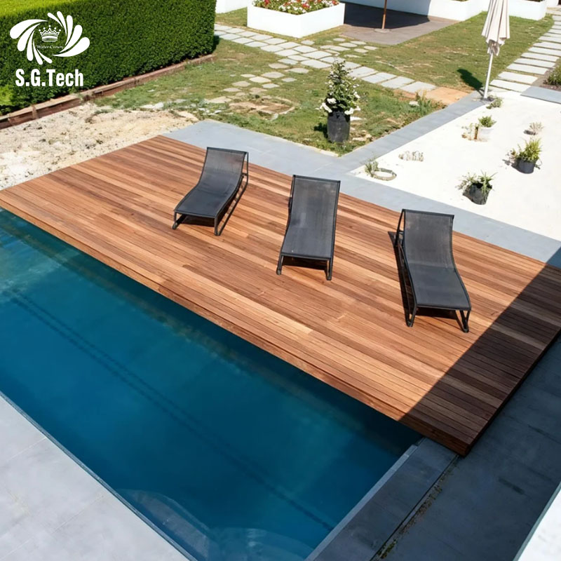 Automatic Sliding Pool Cover Durable Safety Protection UV Resistant for Outdoor Pools Easy Operation Custom Size