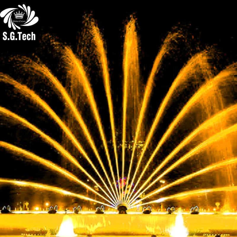 Fontana musicale firmata Water Crown: un esclusivo ornamento in acciaio inossidabile che mostra l'arte dell'acqua danzante