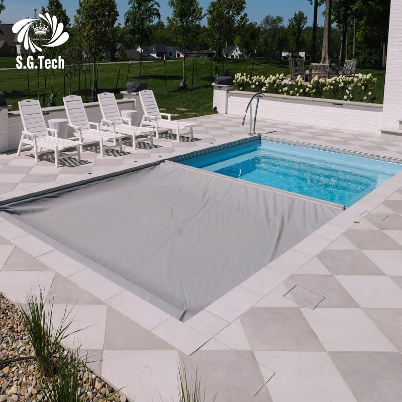 Customized Heavy Duty PVC Pool Cover Tarpaulin with Waterproof Inner Layer Outdoor Leaf Net for All Weather Protection