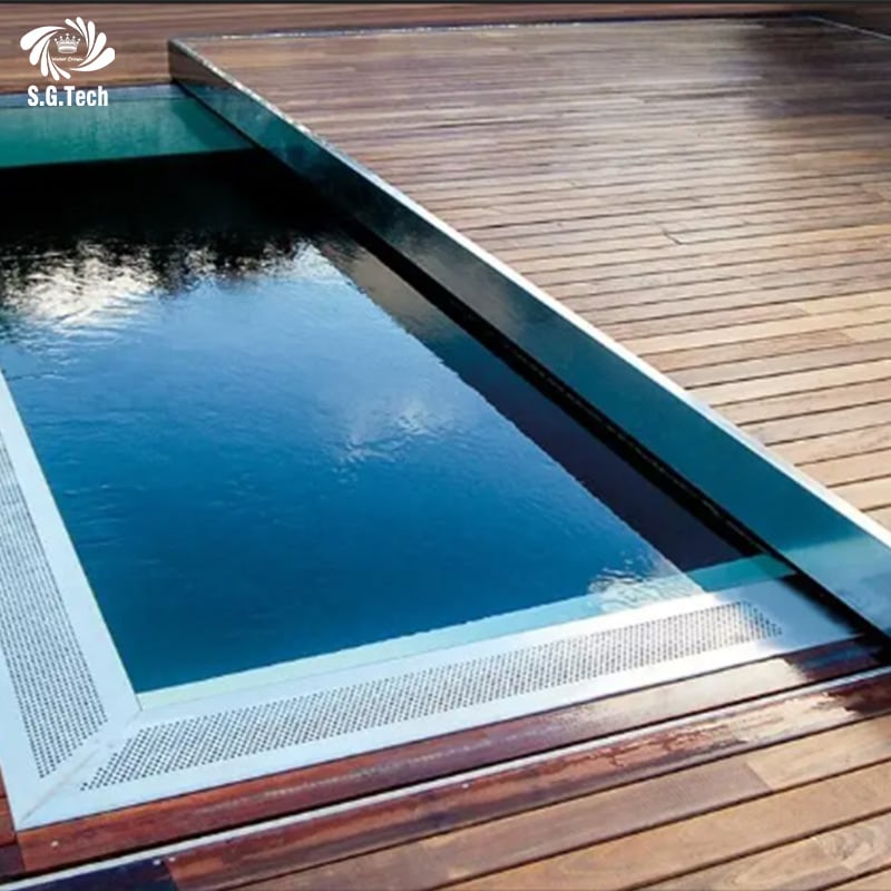 2026 Customized Auto Sliding Pool Two Deck  Cover Outdoor Swimming Pool Hot Tubs Moving Floor