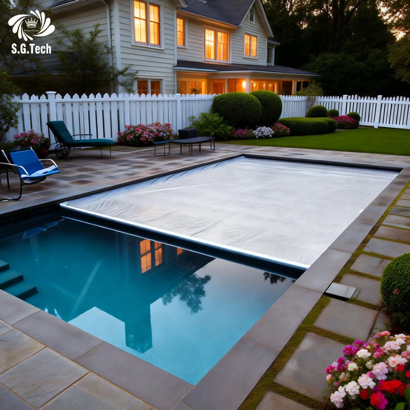 Custom Size PVC Coated Waterproof Pool Tarpaulin Cover Heavy Duty Outdoor Leaf Debris Protection