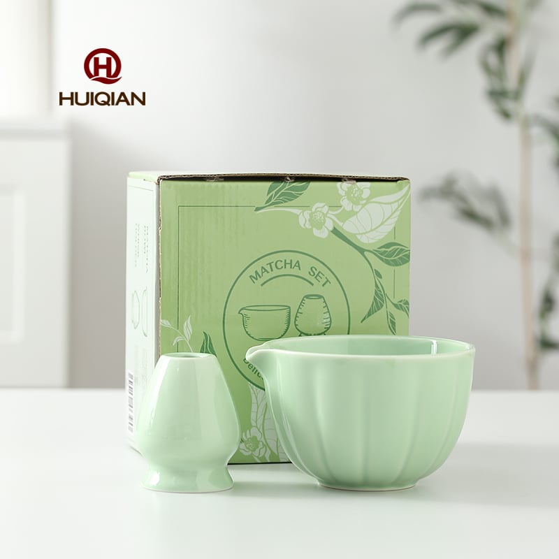  Huiqian Japanese Matcha Whisk Set, 2-Piece Ceremonial Matcha Kit for Beginner