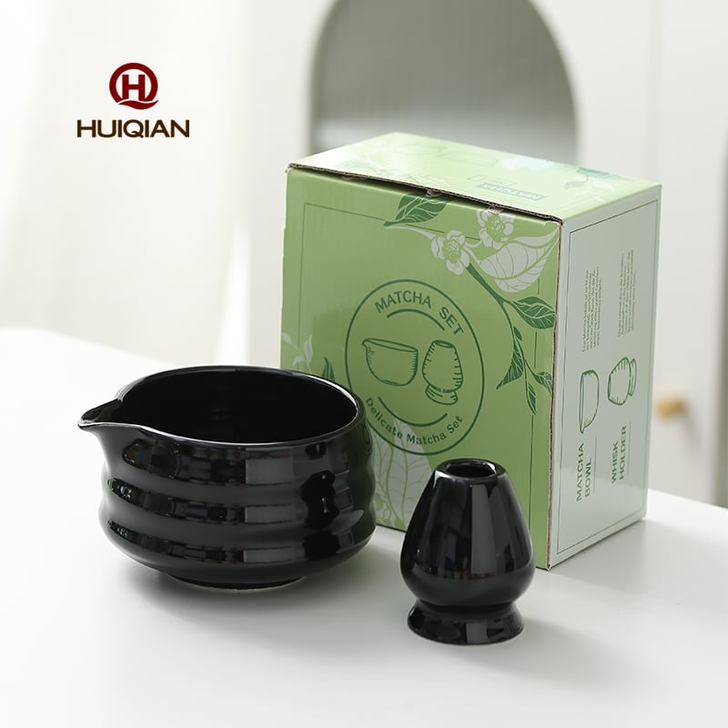  Huiqian Matcha Whisk Set with Ceramic Bowl & Bamboo Chasen