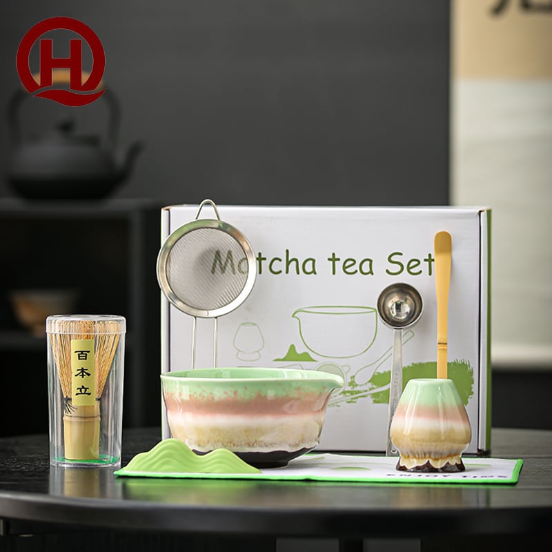 HUIQIAN 8-Piece Ceramic Matcha Set with Magnetic Gift Box HQ—865, Ideal Gift for Women