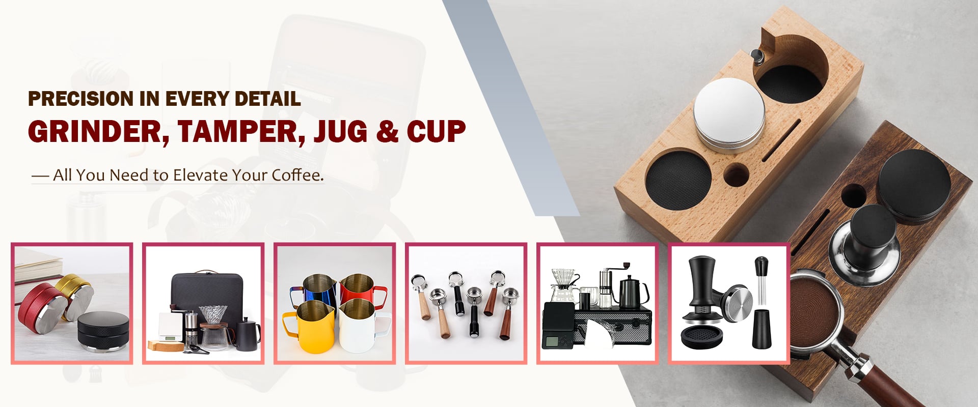 GRINDER, TAMPER, JUG & CUP