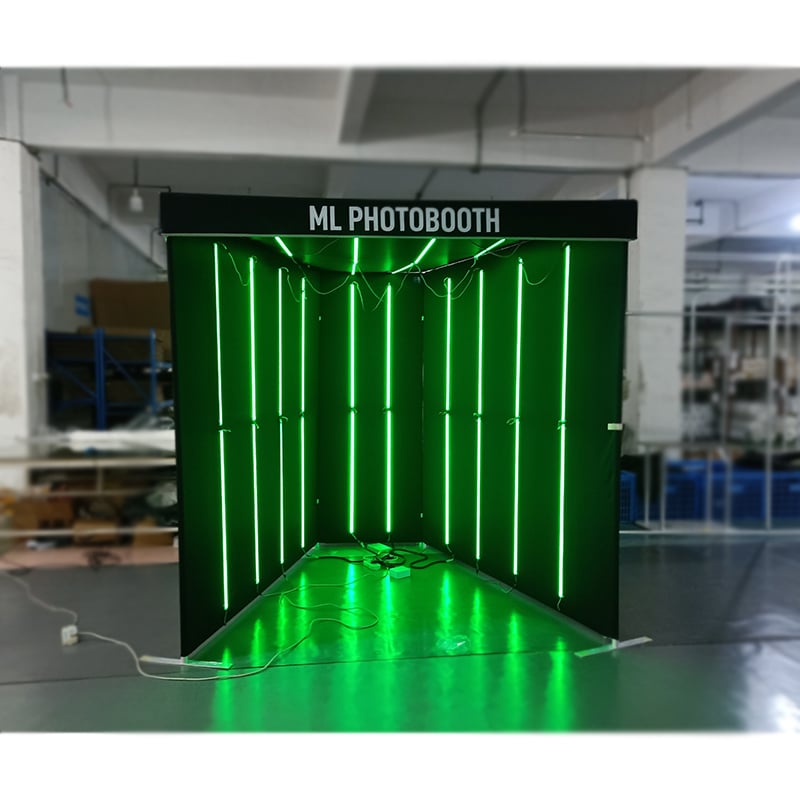 Fabric Hexagonal Vogue Booth Enclosure 360 photo Booth backdrop with led light
