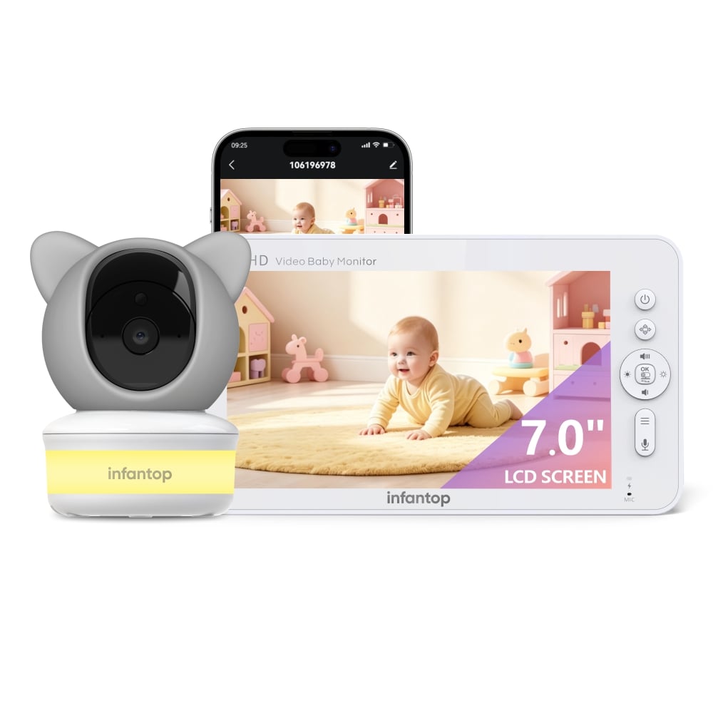 Upgraded 2K WiFi Baby Monitor with Camera and Audio Smart Night Light Baby72AWD