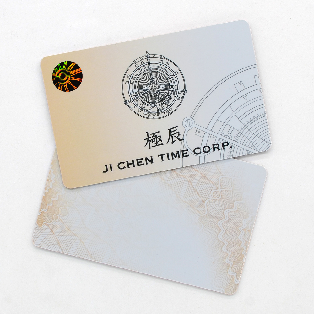 Certificate of Authenticity Card Customized Shape Plastic Membership Card Security Hologram SEAL 1k Chip PVC Material