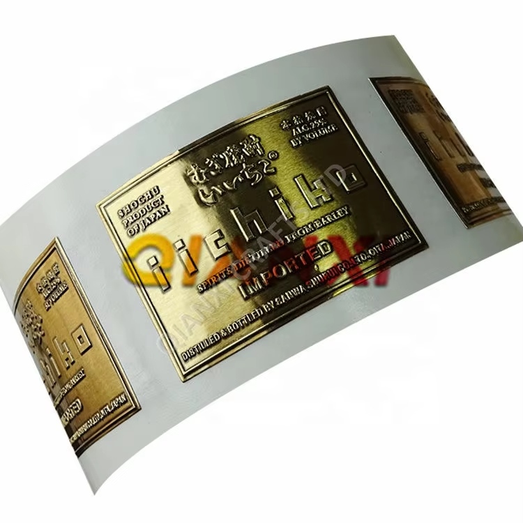 Factory Direct Sales Embossed Gold Metal Logo Stickers Soft Stamped Silver Foil Labels Stickers