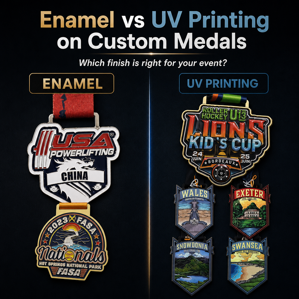 Enamel vs UV Printing on Custom Medals: Which Finish Is Right for Your Event?