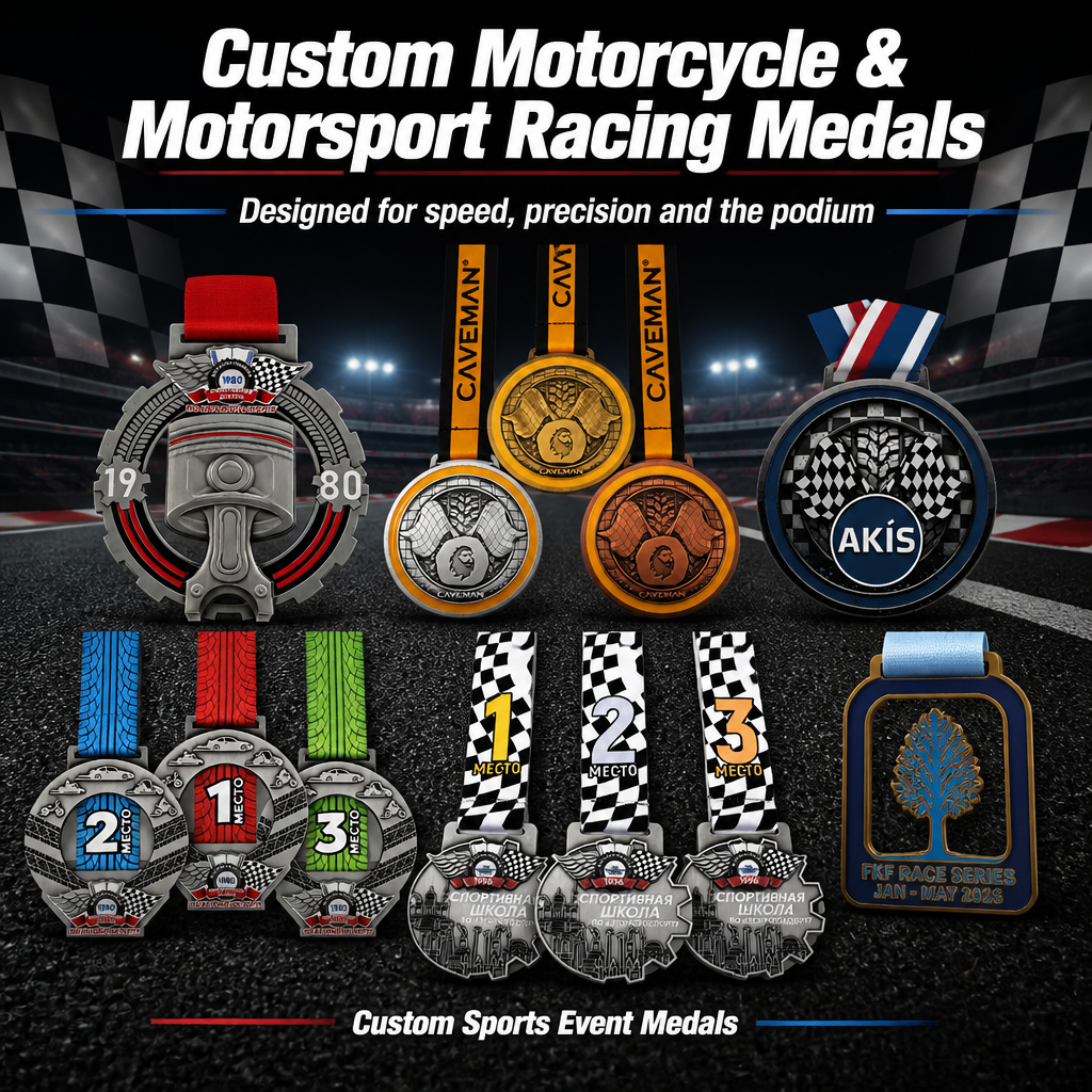 Custom Motorcycle & Motorsport Racing Medals: Designing Awards for Speed, Precision and the Podium