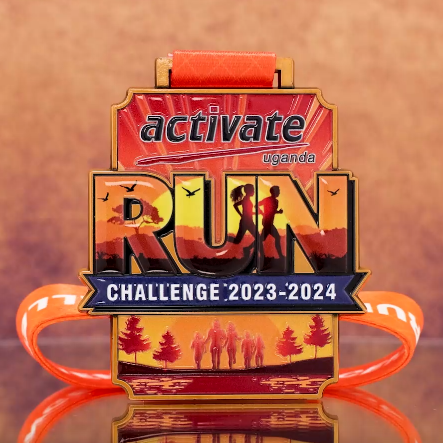 2023-2024 Ugandan Sunset Running Challenge Finisher Medal - Custom African Savanna Themed Race Award with Lanyard
