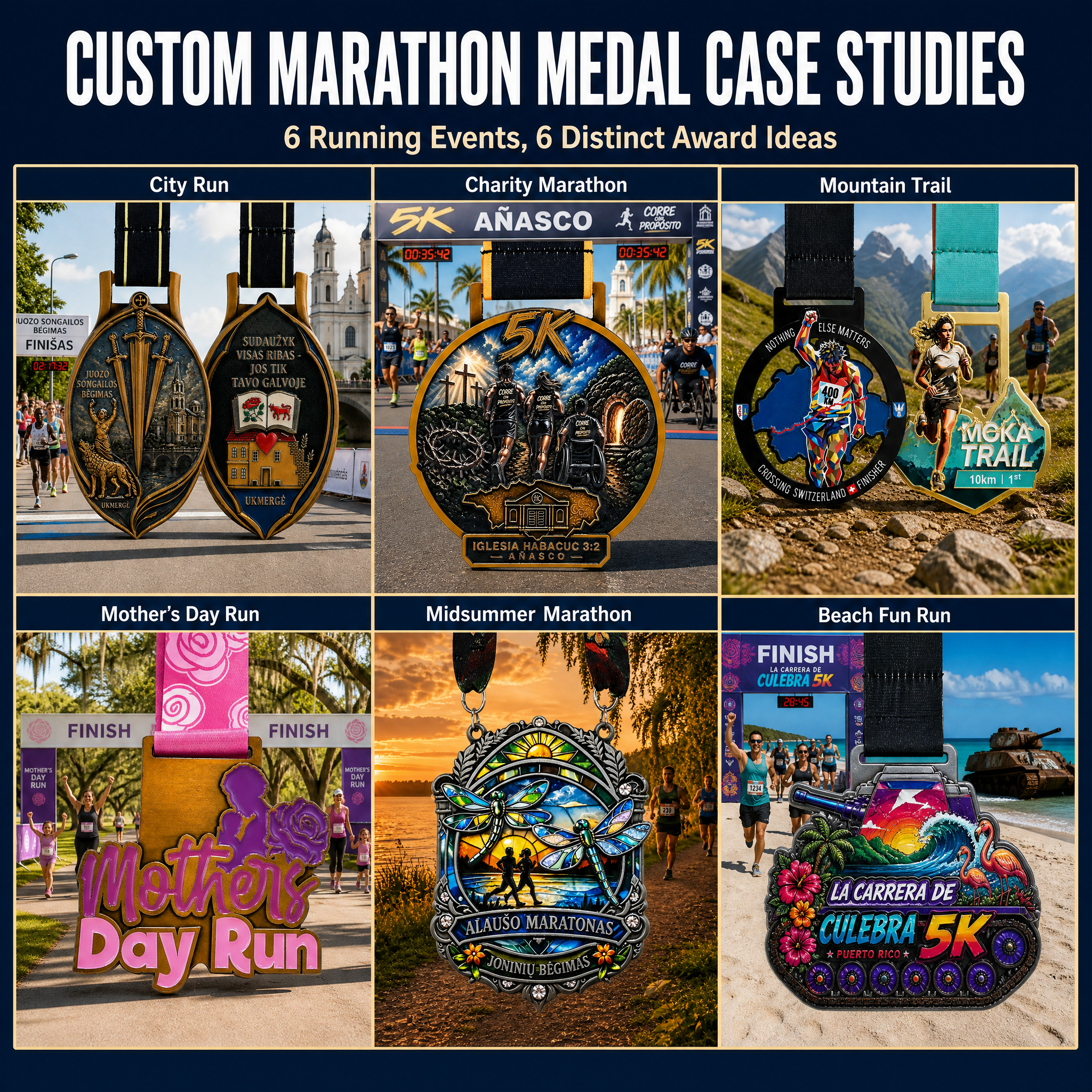 Custom Marathon Medal Case Studies: 6 Running Events, 6 Distinct Award Ideas