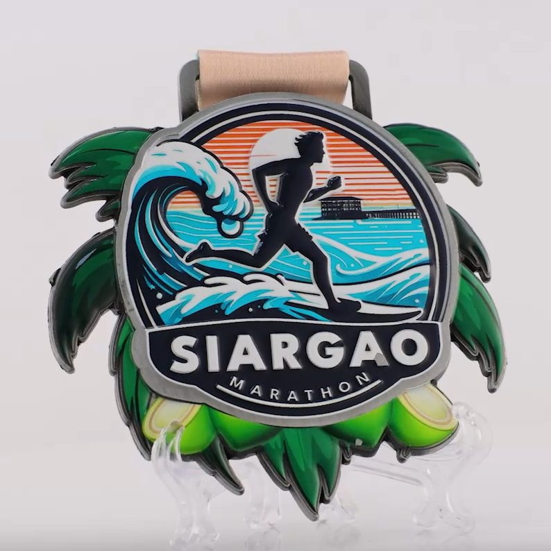 Philippines, Siargao Marathon Medal: Tropical Runner & Waves
