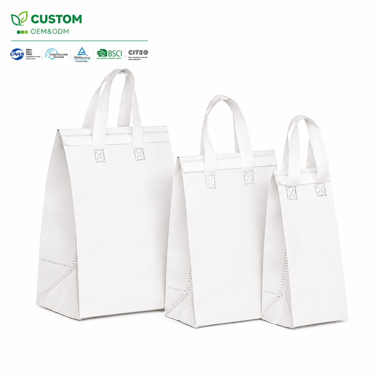 Classic White 3D Non-Woven Tote – Minimalist Structured Carry Bag