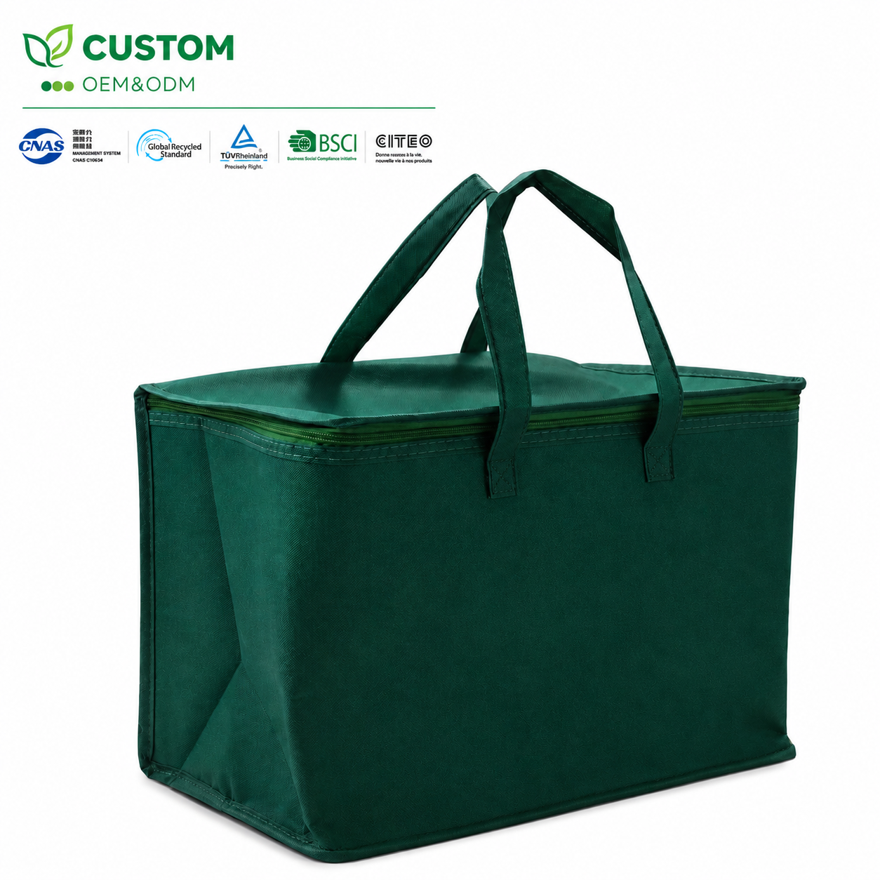 Custom Green Insulated Grocery Bag – Fresh Produce Thermal Tote