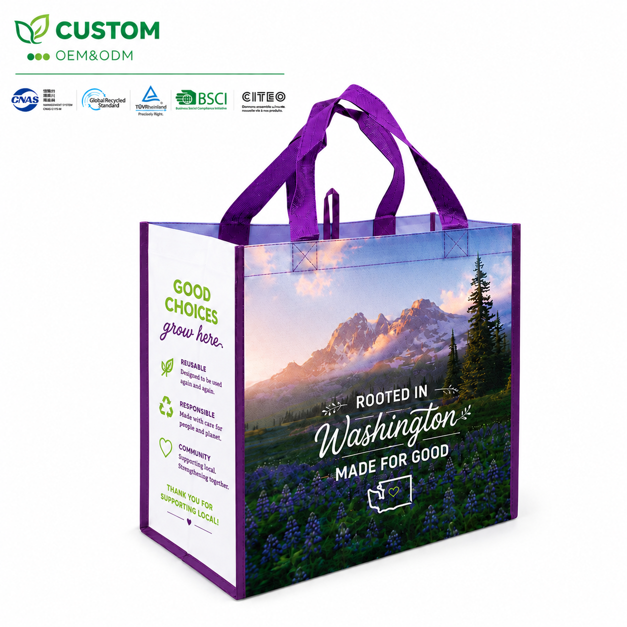 Custom Full-Color Laminated Non-Woven Shopping Bag – Regional Retail Tote