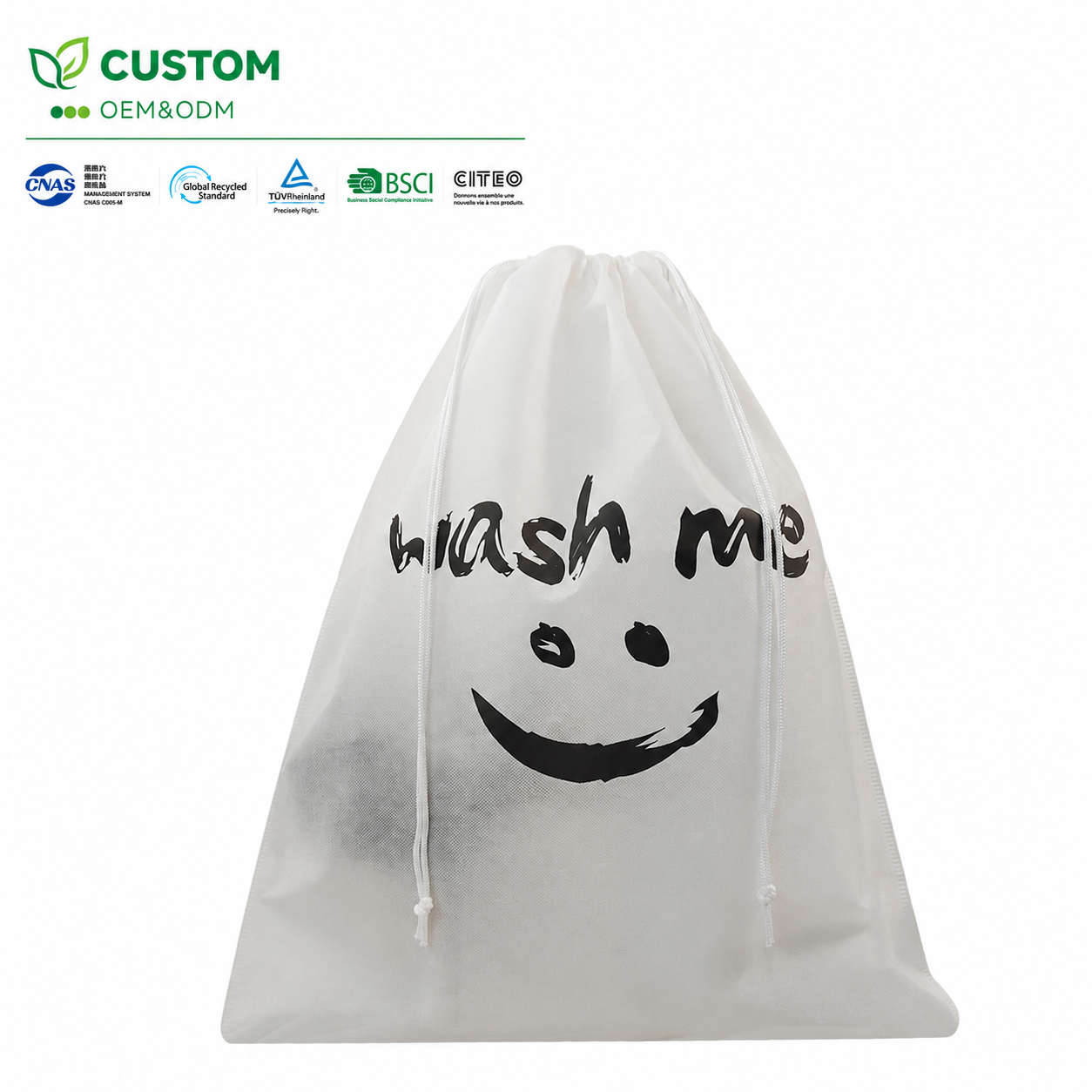 Custom Non-Woven Drawstring Laundry & Dust Shopping Bag