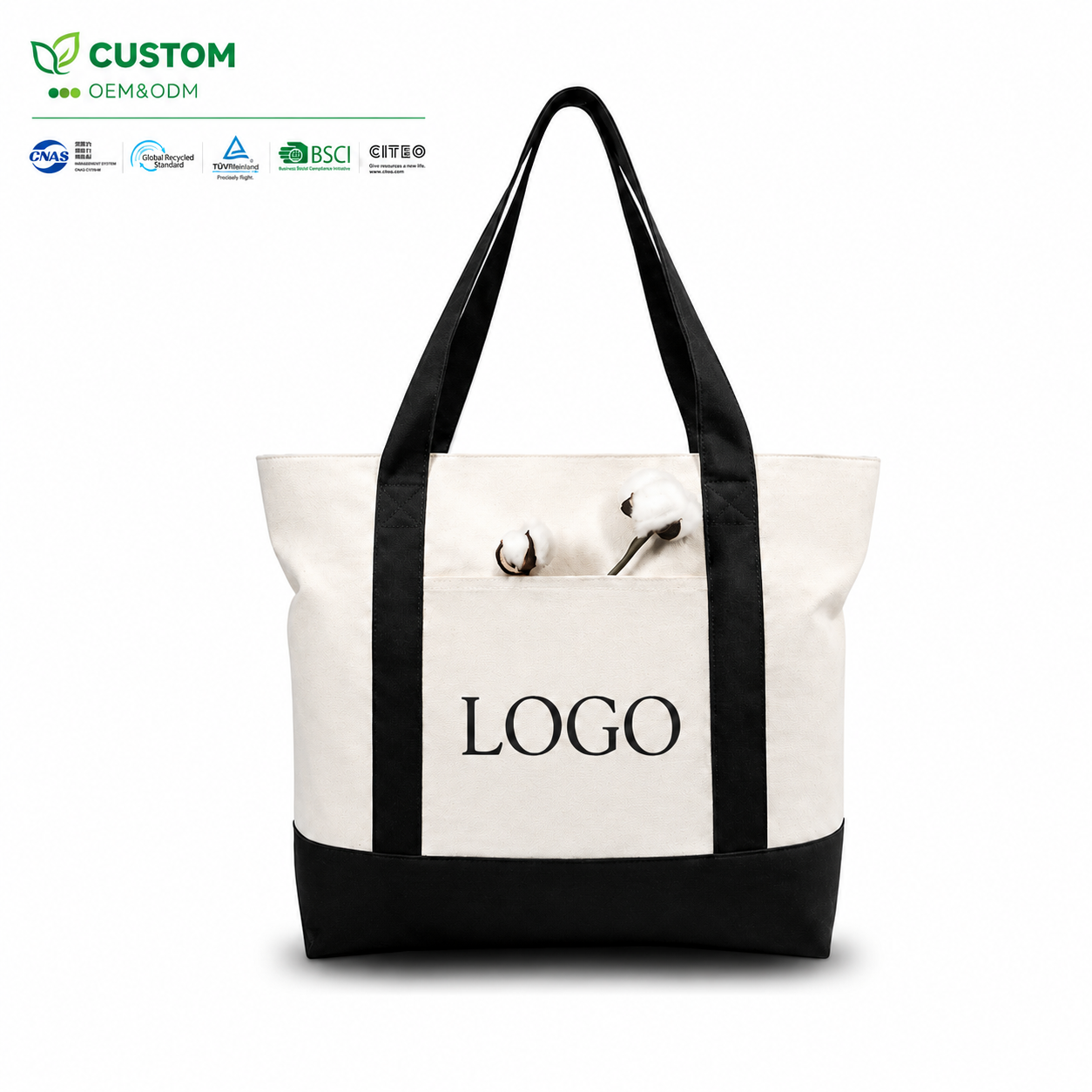 Custom Lavender Textured Eco-Friendly Shopping Bag with Botanical Print