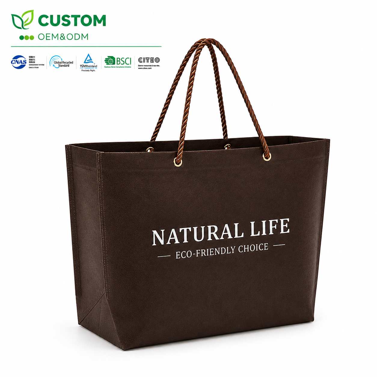 Custom Premium Non-Woven Tote Bag with Rope Handles – Eco-Luxury Retail Carrier