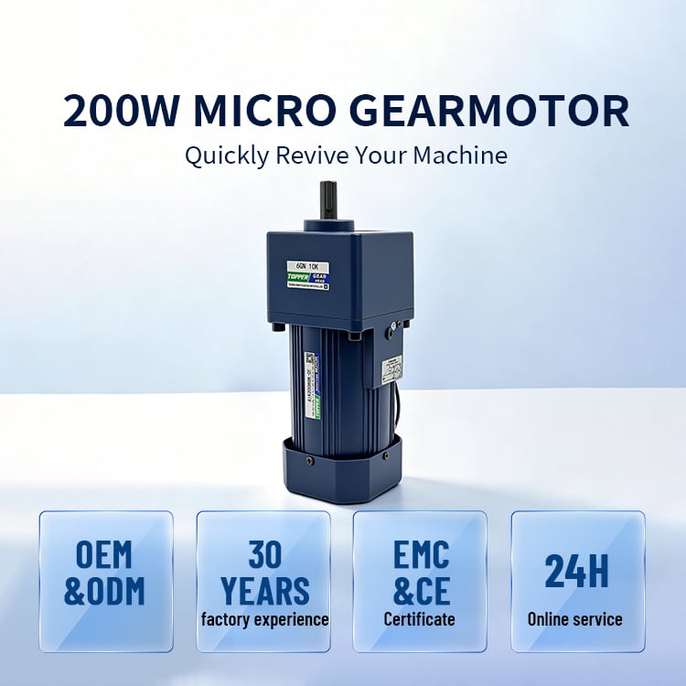 Gearbox 6IK200GN+6GN3-300K 200W 220V 1350/1650rpm Variable Industrial AC Small Micro Gear Motor