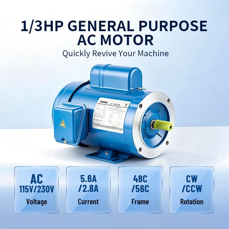 High Quality NEMA Series CCC/CE/ISO9001 Certified Single Phase 0.55kW 56C 3600RPM IP54 Copper Winding IE1 Efficiency Motor