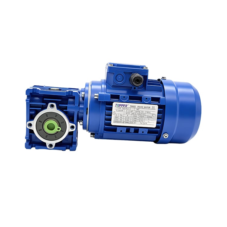 Topper High Torque Low RPM Worm Gear Reducer with MS562-4-0.12HP 50HZ 220/380V Motor for Cleaning Equipment