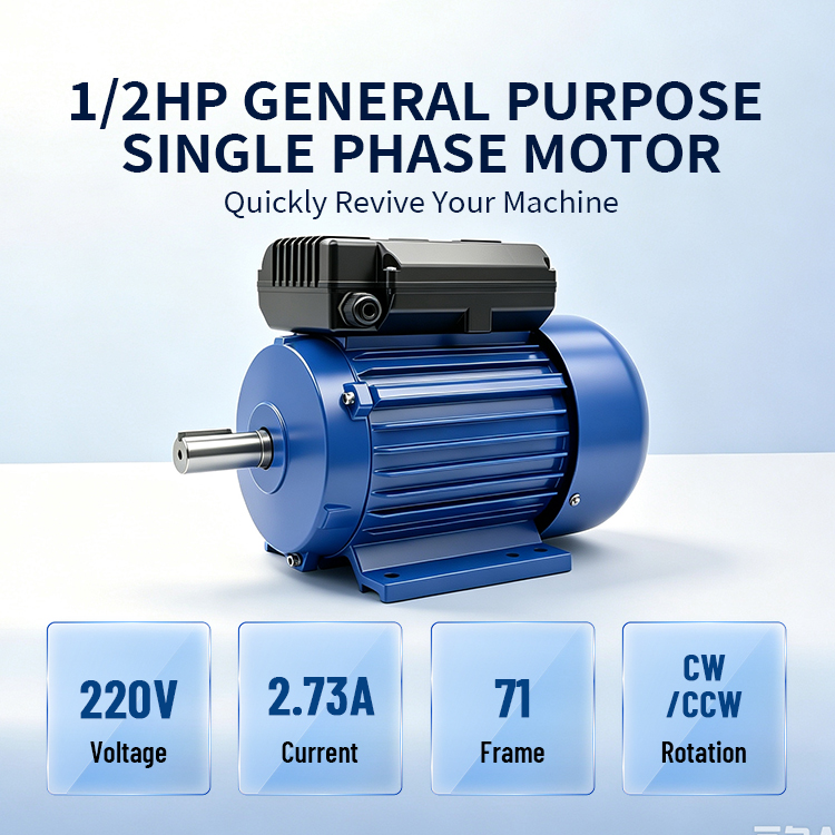 YL711-2-0.37KW 1/2HP High Quality YL series single phase Iron Cast 0.5HP 220V Electric Motor