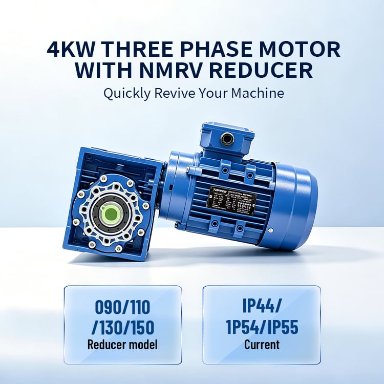 OEM Support and High Precision 4Kw Motor with Gearbox Worm Speed Reducer NMRV090