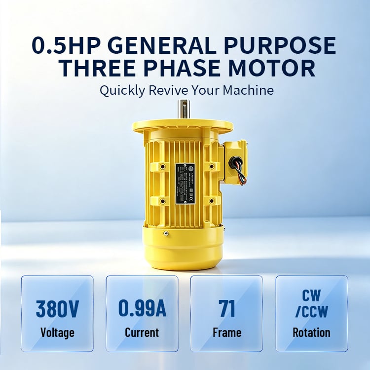 MS711-2-0.5HP High quality & safe 3000rpm three phase large horse power electric motor
