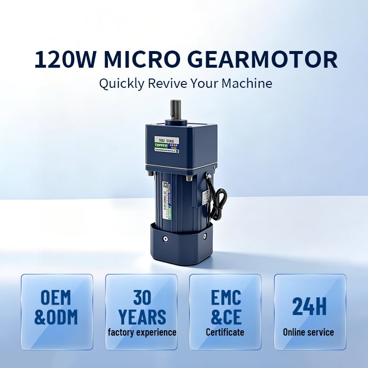 5IK120GN-5GN3-300K Small AC Gear Motor Price 120W Ac Gear Motor 220V 4P 1350/1650rpm Variable Industrial AC Small Micro Gear Motor