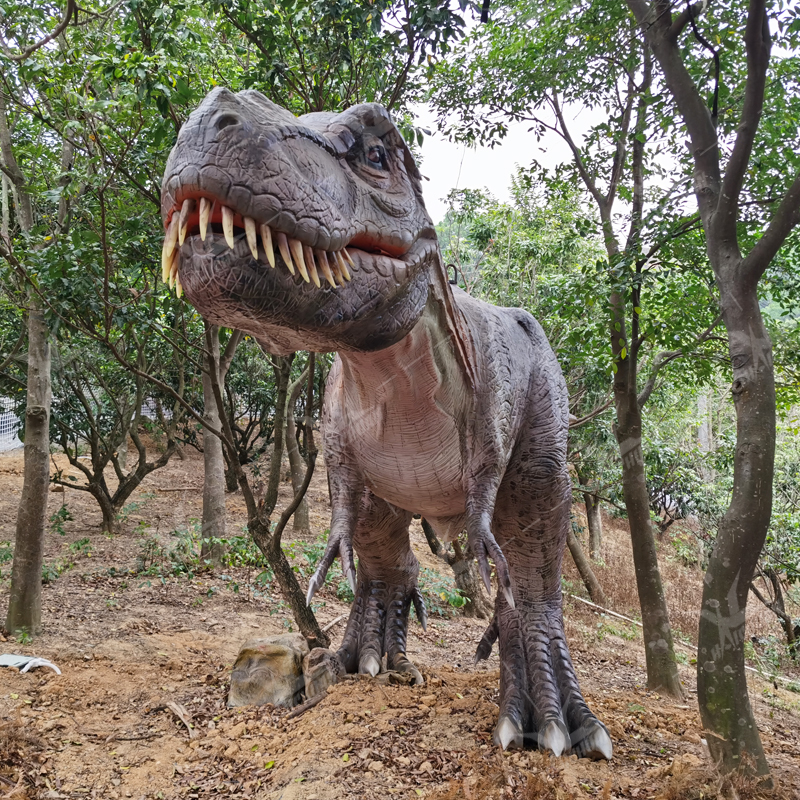 Statue de dinosaure T-REX animatronique pour exposition dans une forêt ou un parc jungle
