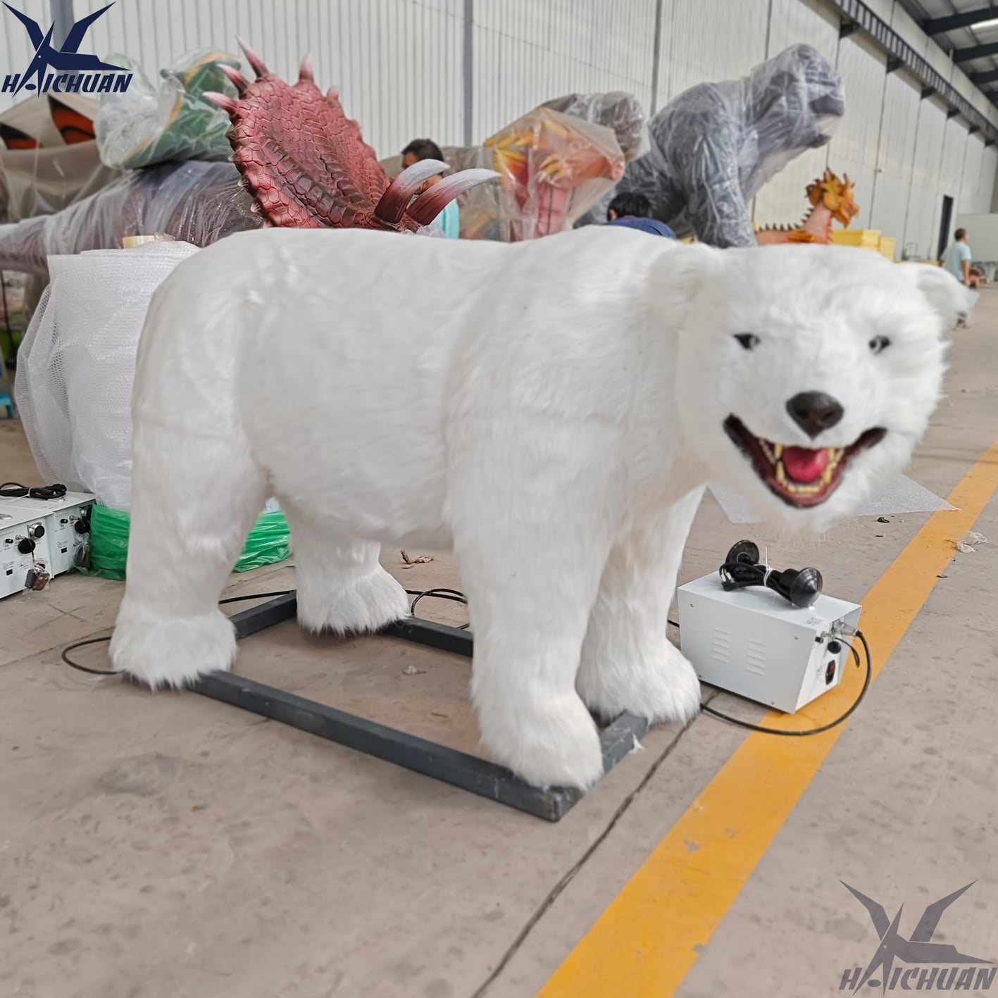 Animatronic Animal Model Supplier Animated Animal Christmas Realistic Simulation Polar Bear Animatronic for Marine Park