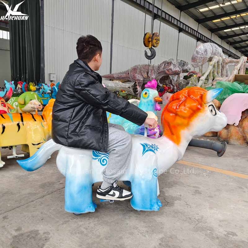 Populaire verkoop: schattig elektrisch ritje met een knuffelrobot in animaalvorm - interactief paard voor kinderen, geschikt voor binnenpret in pretparken en speeltuinen in winkelcentra