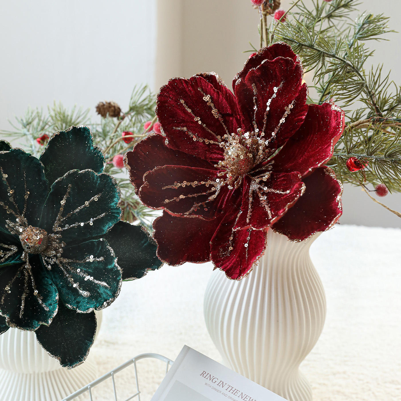 What material of Christmas tree ornament resists breaking during shipping?