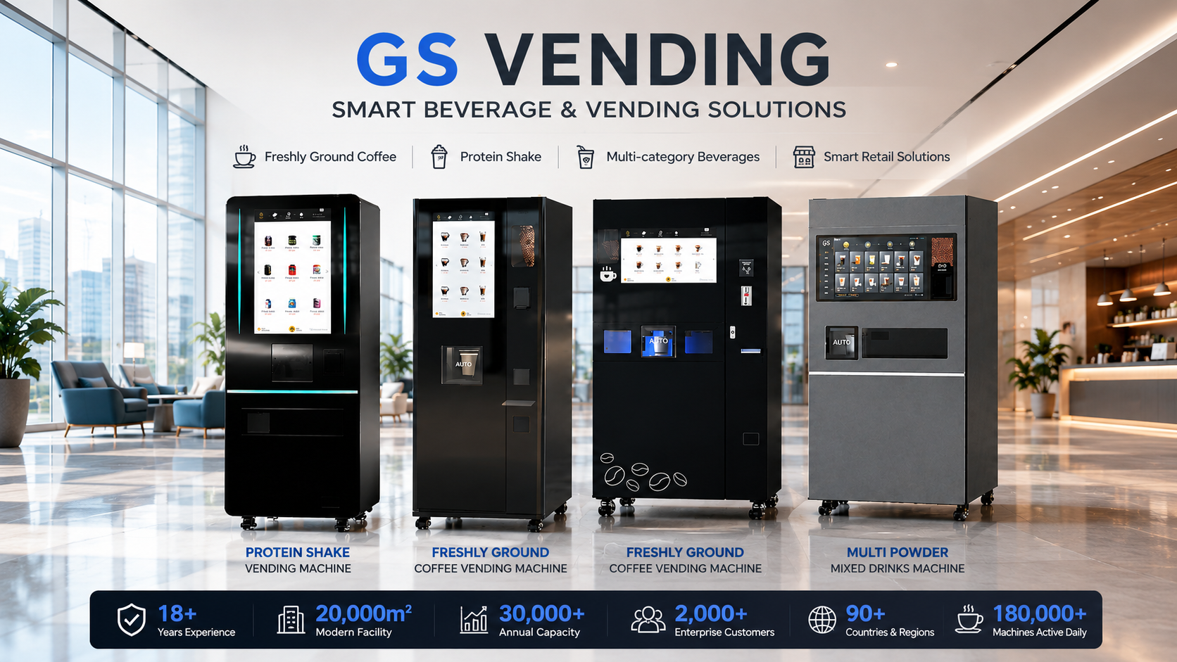 GS Vending: 18+ năm sản xuất máy bán hàng tự động cà phê và đồ uống thương mại