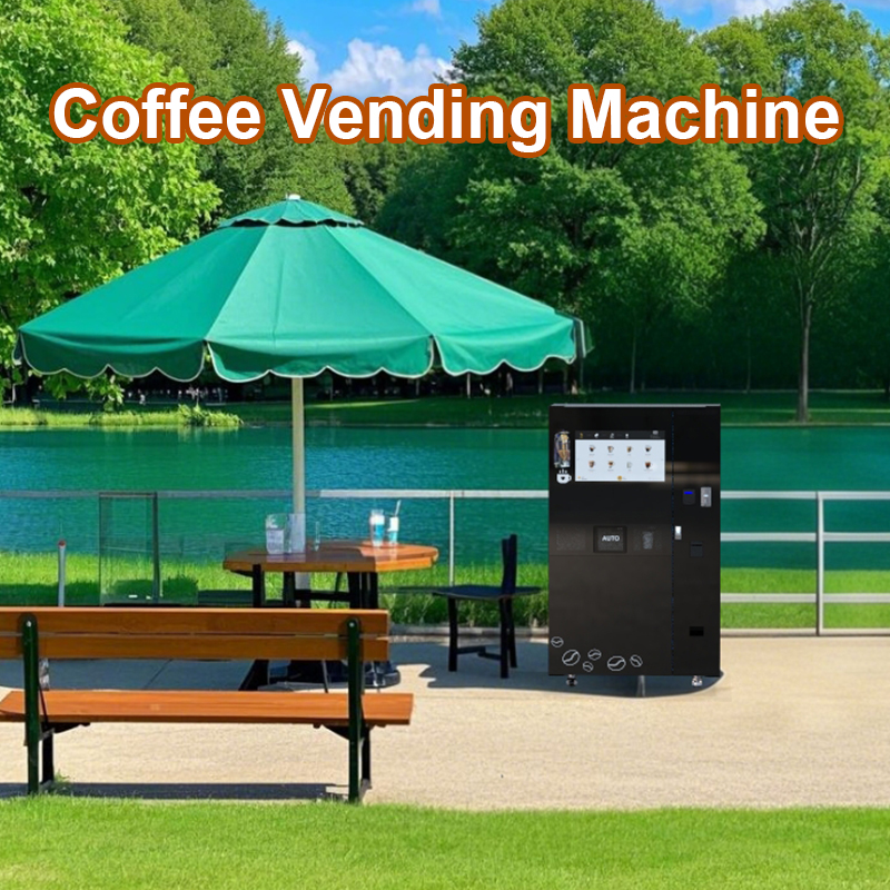 Máy bán cà phê tự động đa chức năng với bảng điều khiển kính cường lực mới nâng cấp kèm đá viên