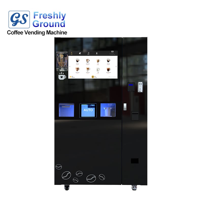 Máy bán cà phê tự động đa chức năng với bảng điều khiển kính cường lực mới nâng cấp kèm đá viên