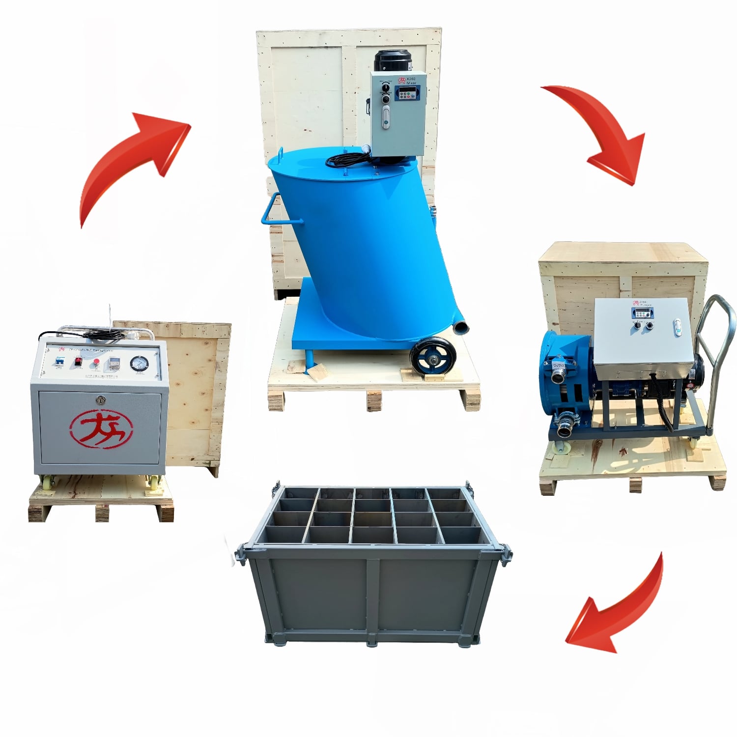 Mini whole set of foam concrete equipment FP-Q10X