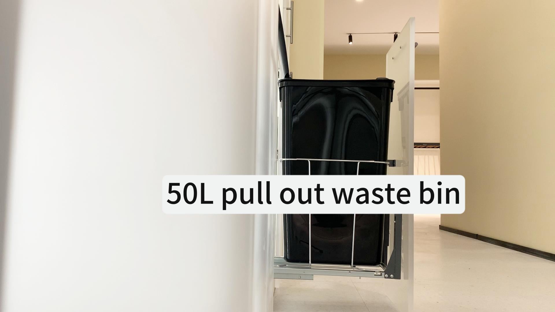 WELLMAX 50L kitchen pull out waste bin trash can large capacity
