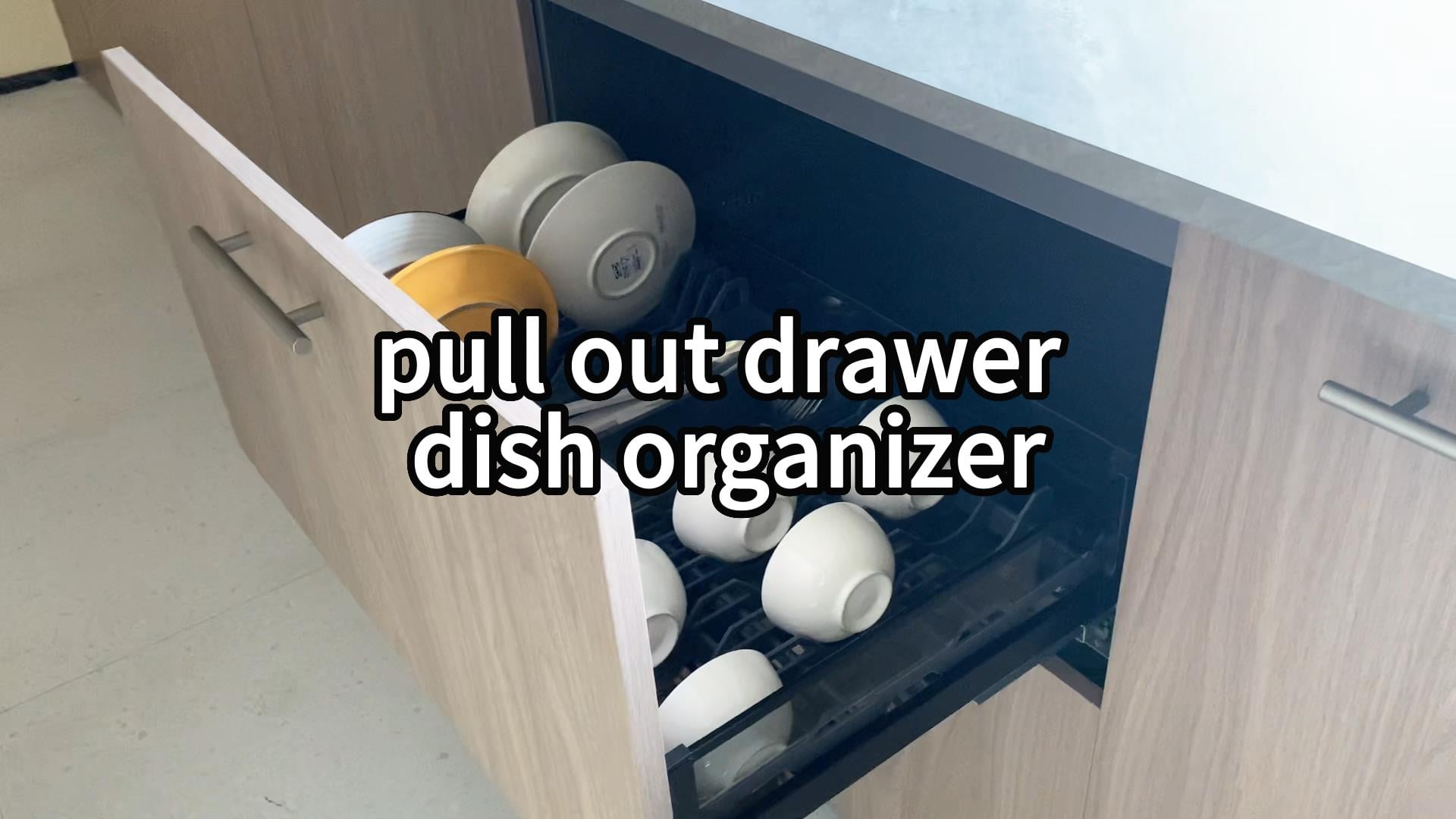 WELLMAX Dish Organizer kitchen cabinet pull out drawer cutlery basket stainless steel dish drainer