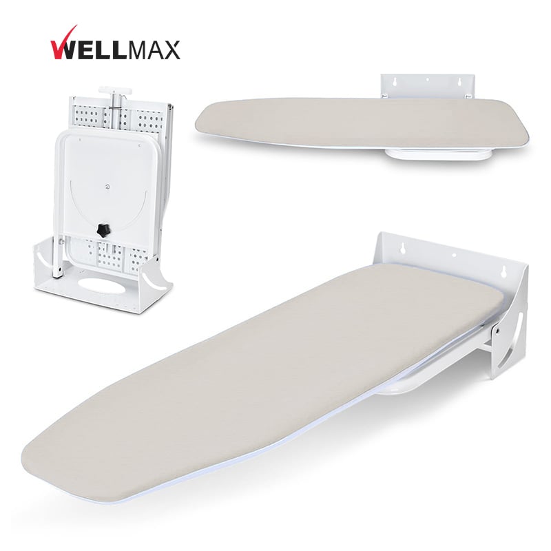 WELLMAX Heavy Duty Iron Table Living Room Rectangle Wall Mounted Folding Ironing Board