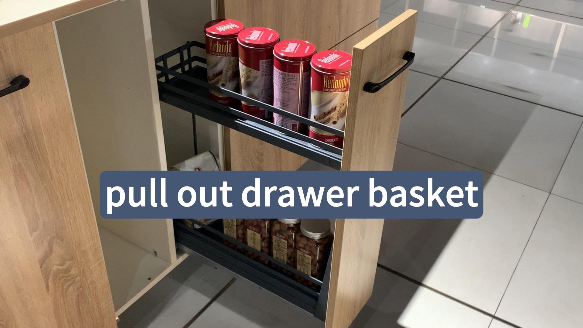 WELLMAX Kitchen Sliding Seasoning Basket Multifunction Storage Side Basket