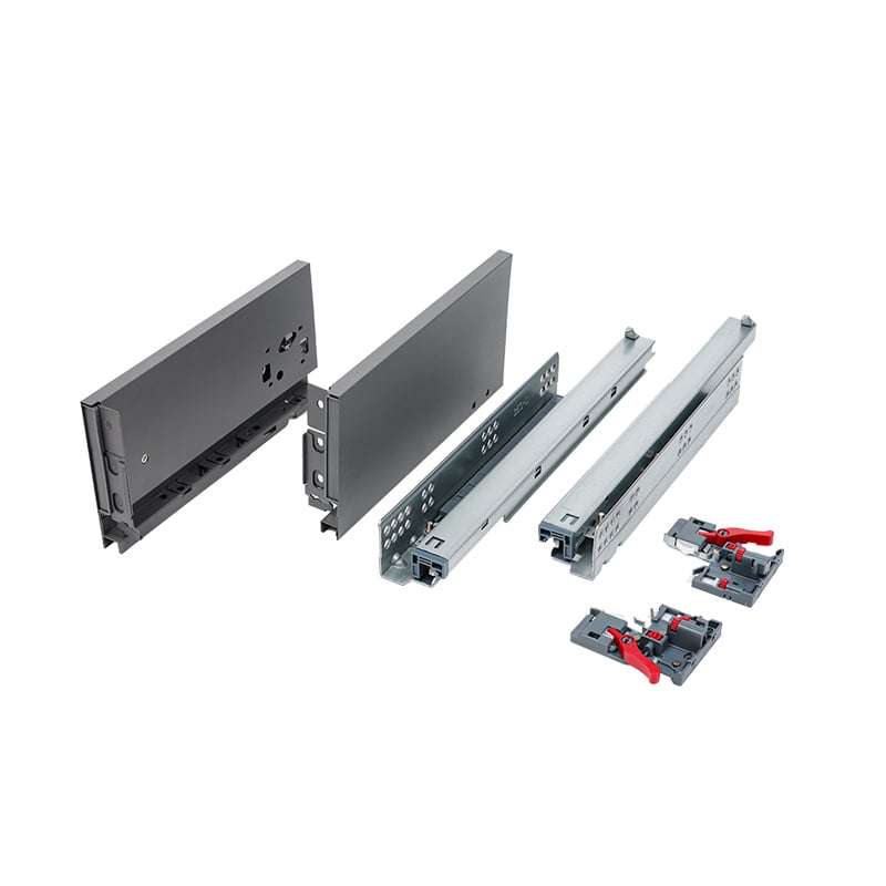 WELLMAX Iron Drawer Slide Soft Closing Ultra Slim Box Drawer Slide Guide for Cabinet